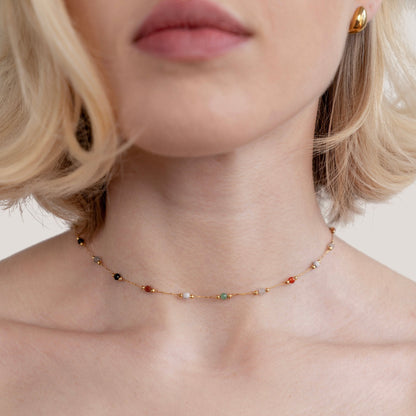 Lulu Beaded Stone Halskette