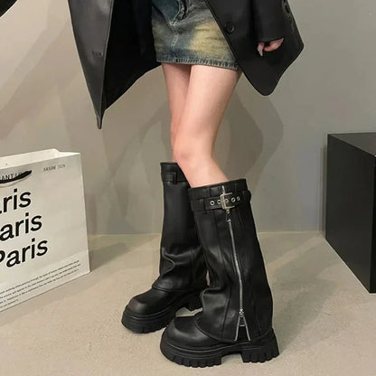 Lune Knee-High Platform Stiefel - Stylish - Chunky Heel
