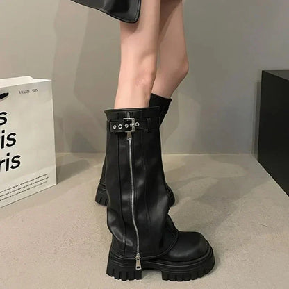 Lune Knee-High Platform Stiefel - Stylish - Chunky Heel
