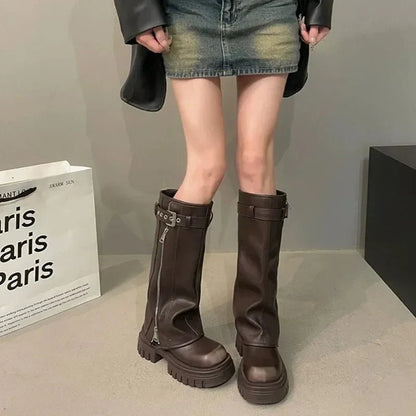 Lune Knee-High Platform Stiefel - Stylish - Chunky Heel