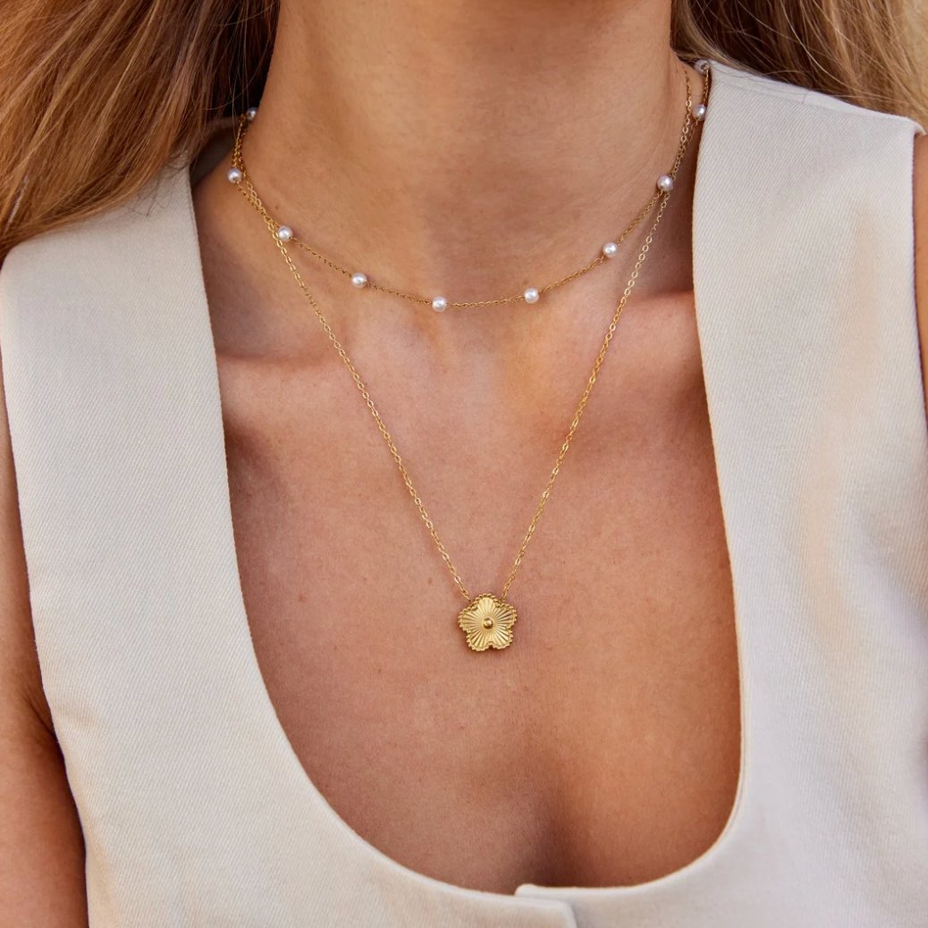 Nura Perle 18K Gold Halskette
