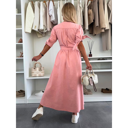MAELLE™ – Elegant V-Neck Midikleid