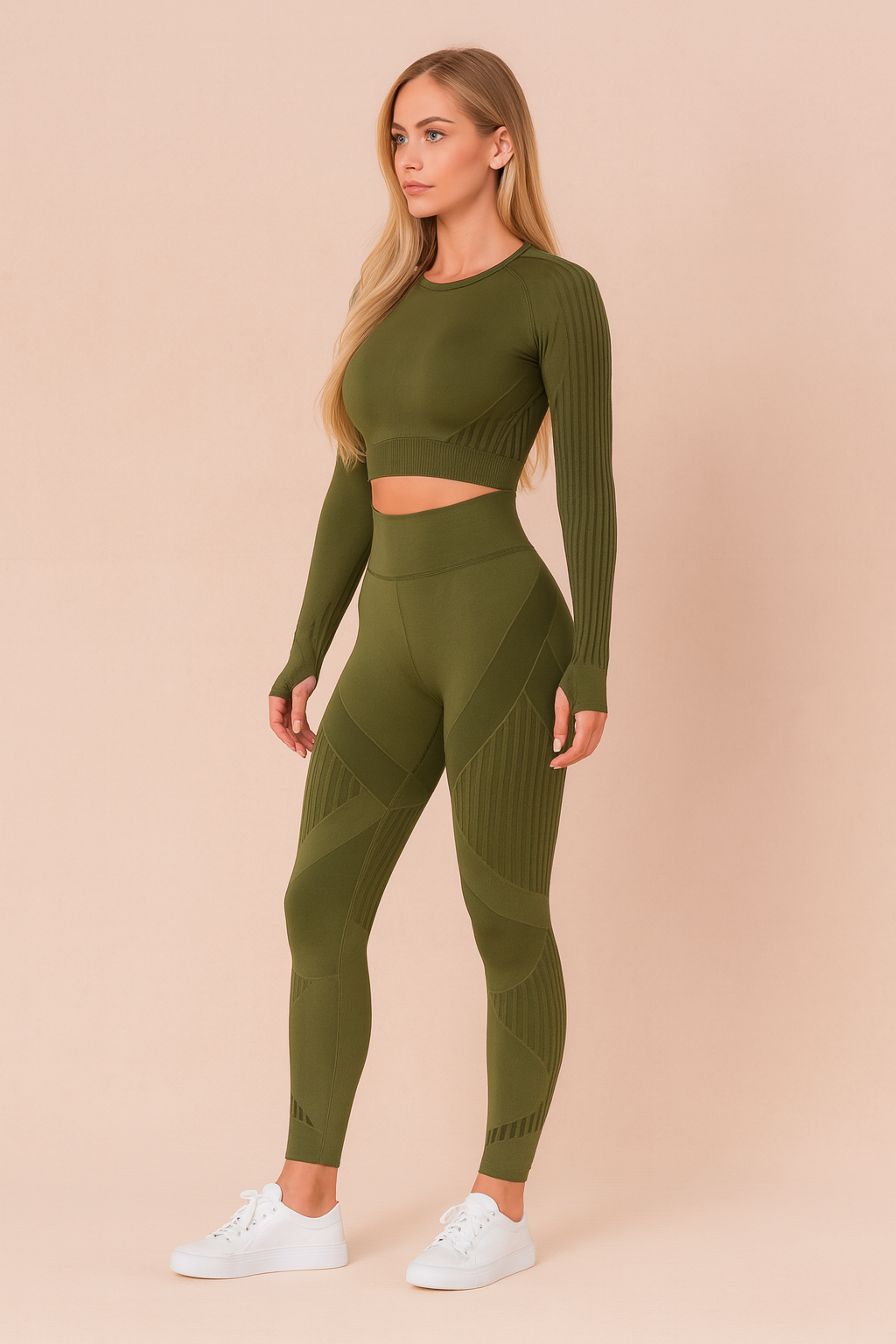 High-Waisted Mesh Sports Leggings for Damen