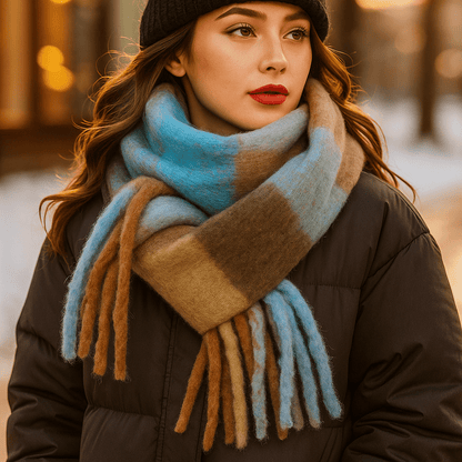 Scarvello - Thick Colourful Wool Scarf - Chunky Winter Wrap