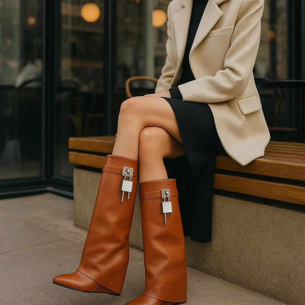 Sophie Hilary - Elegant Vegan Leather Ankle Stiefel - Damen