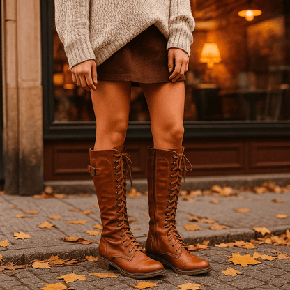 Soraya - Damen Leather - Knee-High Ankle Stiefel
