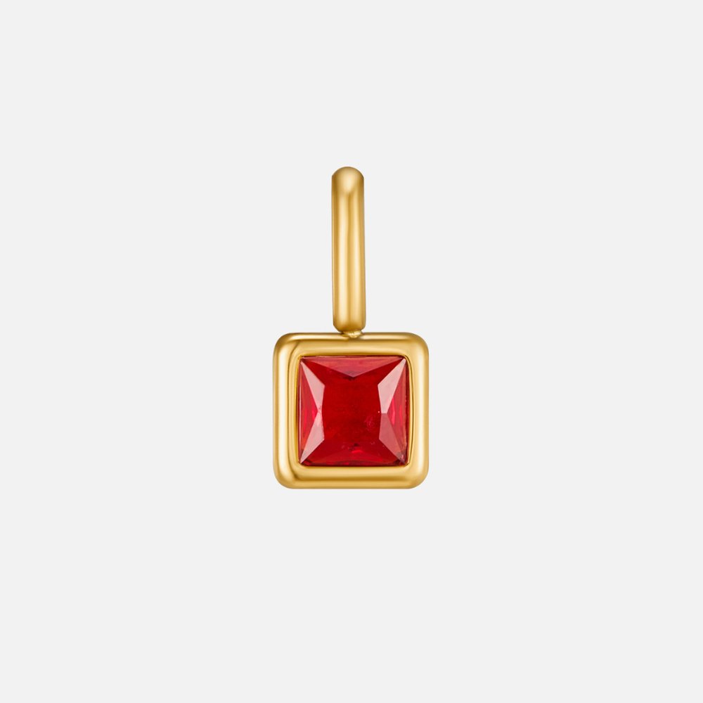 Square Anhänger Birthstone Halskette
