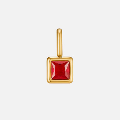 Square Anhänger Birthstone Halskette
