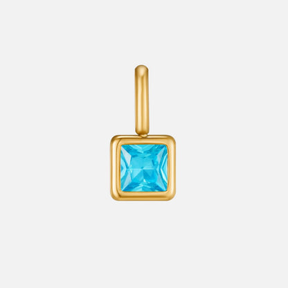 Square Anhänger Birthstone Halskette