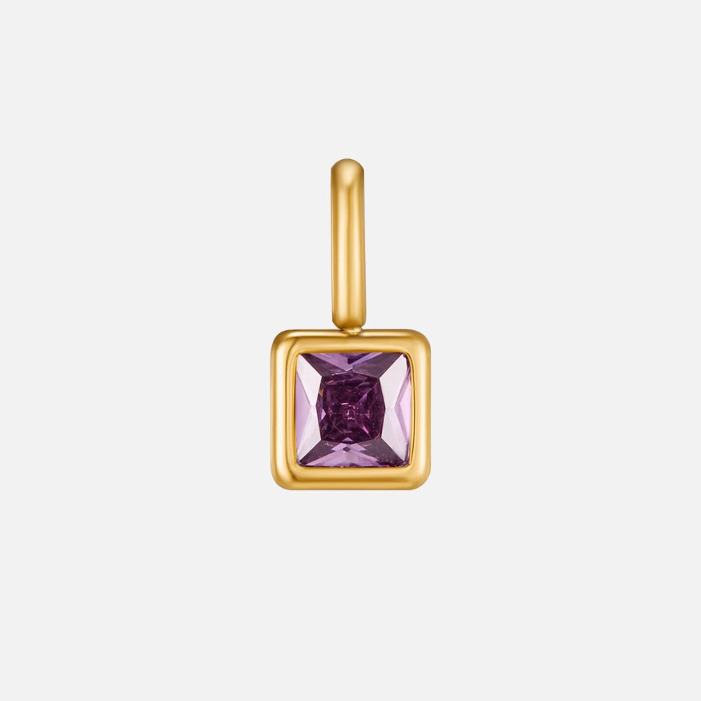 Square Anhänger Birthstone Halskette