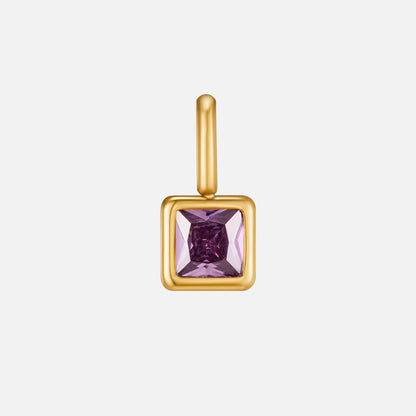 Square Anhänger Birthstone Halskette