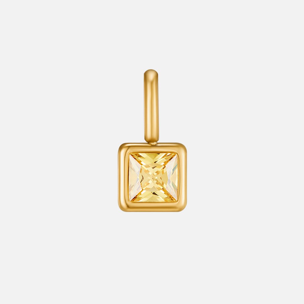 Square Anhänger Birthstone Halskette