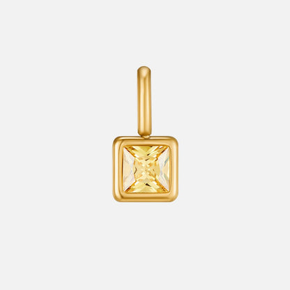Square Anhänger Birthstone Halskette