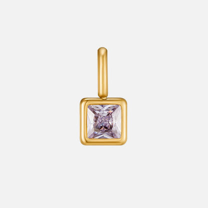 Square Anhänger Birthstone Halskette