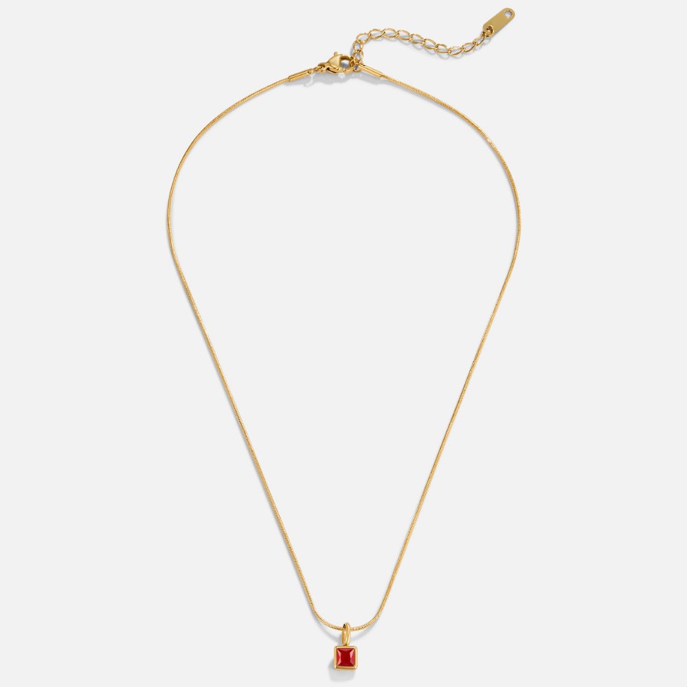 Square Anhänger Birthstone Halskette
