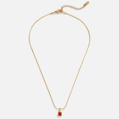 Square Anhänger Birthstone Halskette