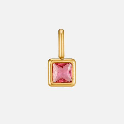 Square Anhänger Birthstone Halskette