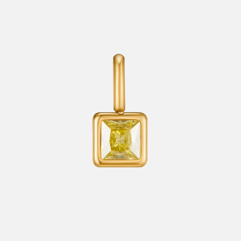 Square Anhänger Birthstone Halskette