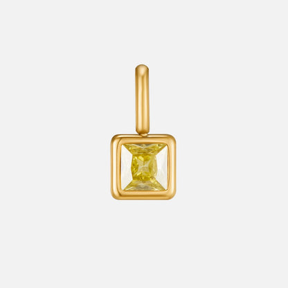Square Anhänger Birthstone Halskette