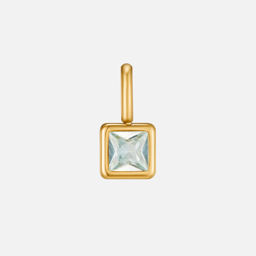 Square Anhänger Birthstone Halskette