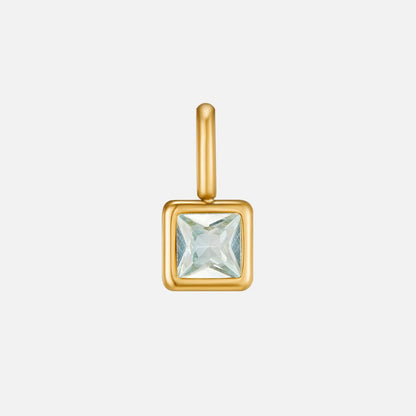 Square Anhänger Birthstone Halskette