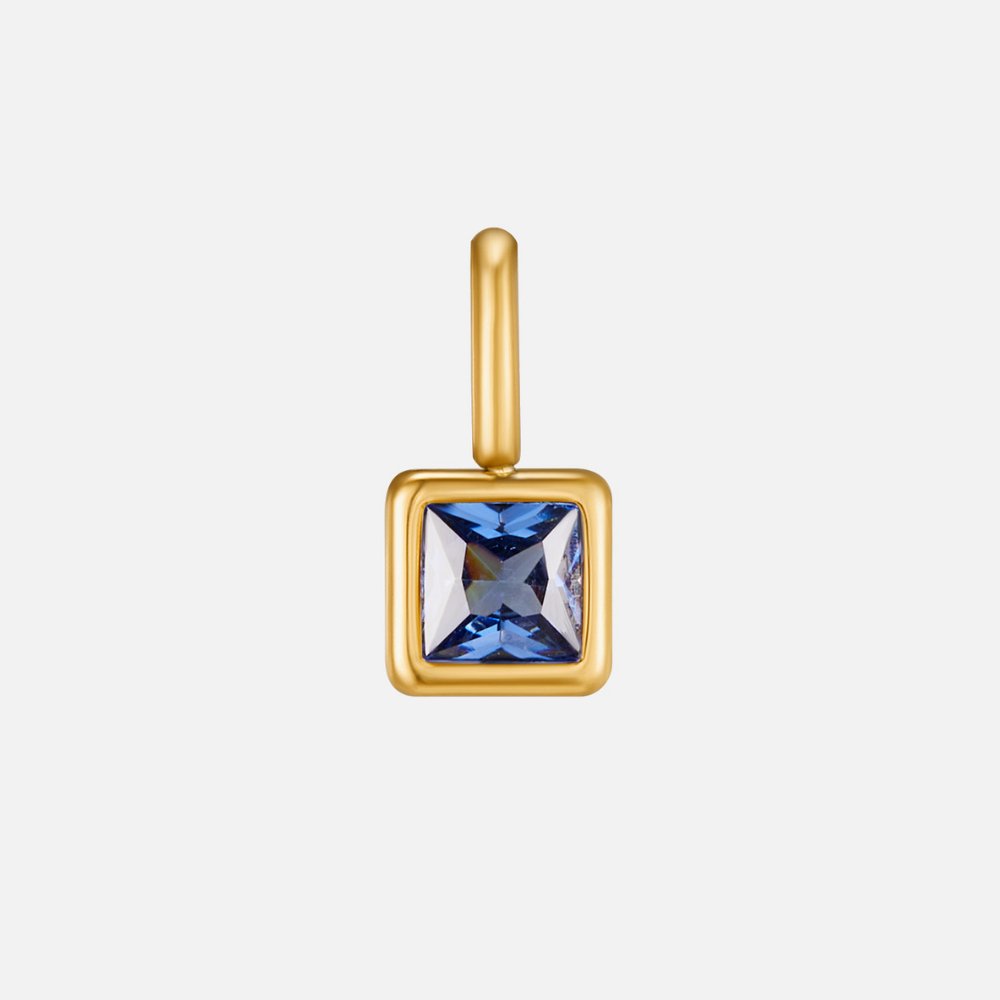 Square Anhänger Birthstone Halskette