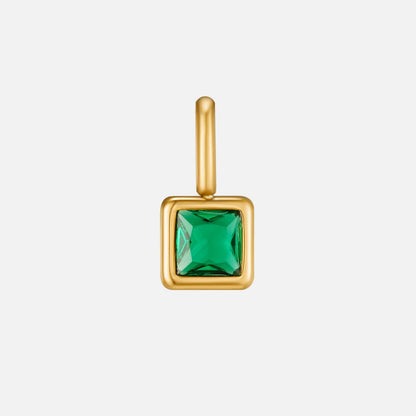 Square Anhänger Birthstone Halskette