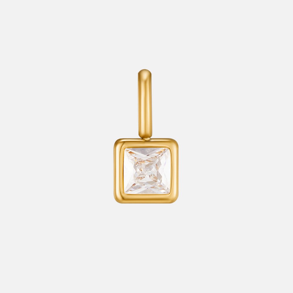 Square Anhänger Birthstone Halskette