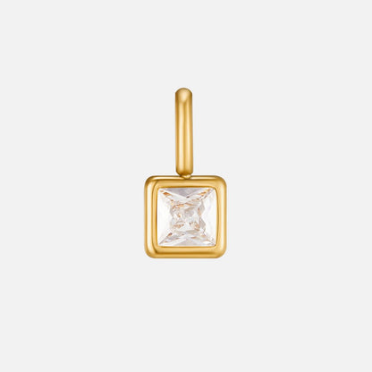 Square Anhänger Birthstone Halskette