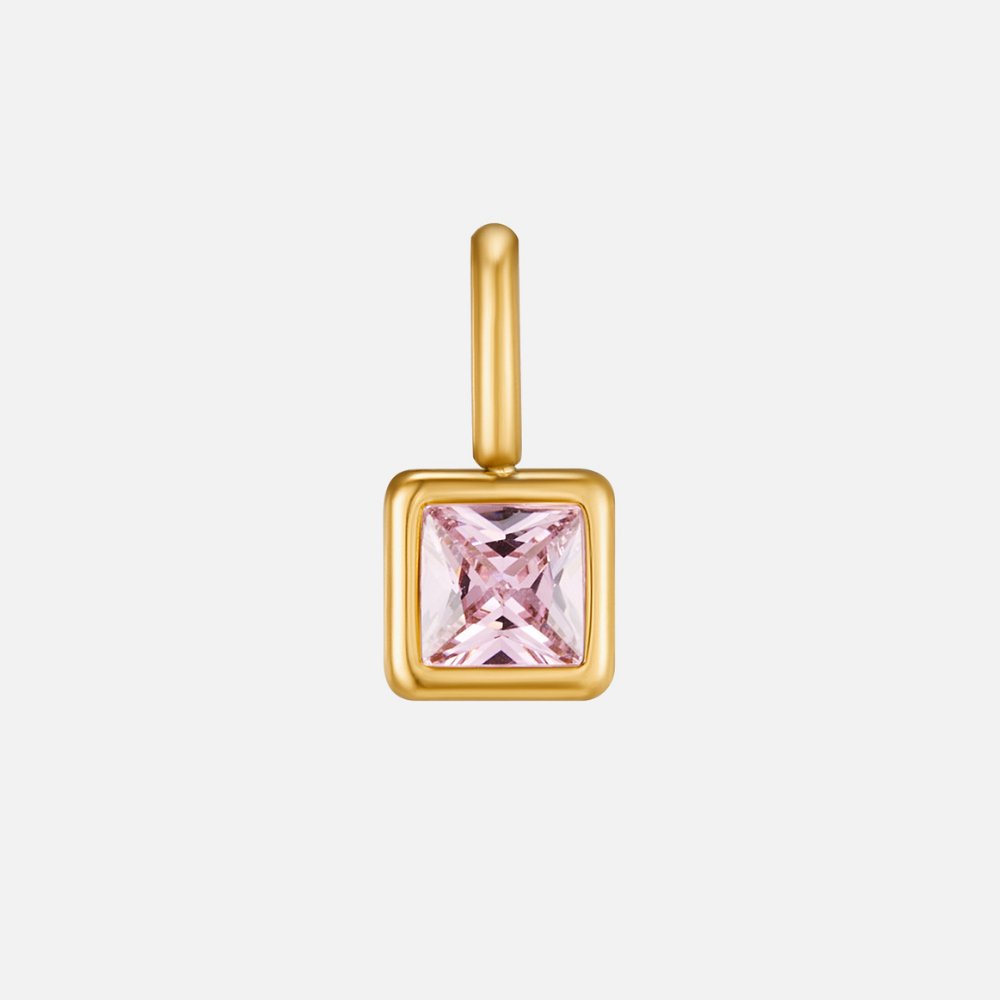 Square Anhänger Birthstone Halskette