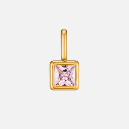 Square Anhänger Birthstone Halskette
