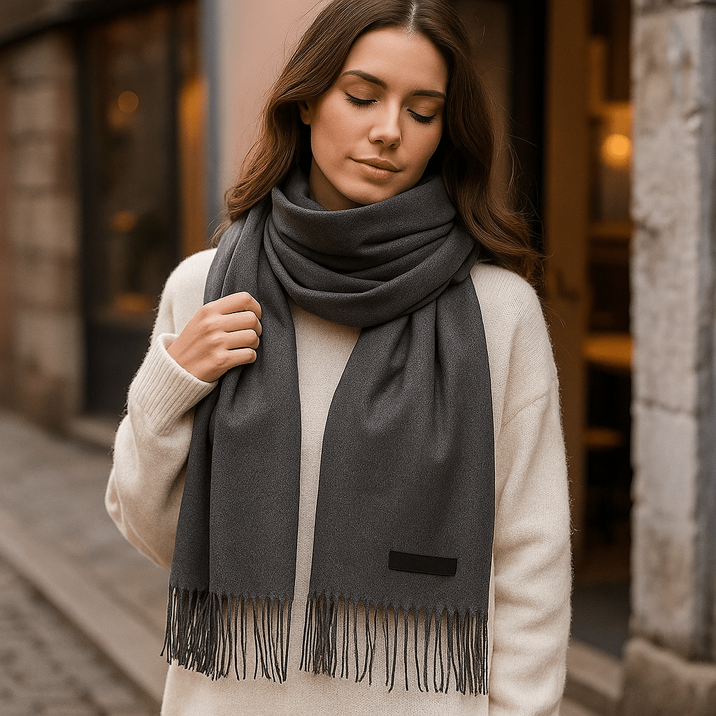Damen Cashmere Scarf - Long - Soft - Elegant - Winter Wrap