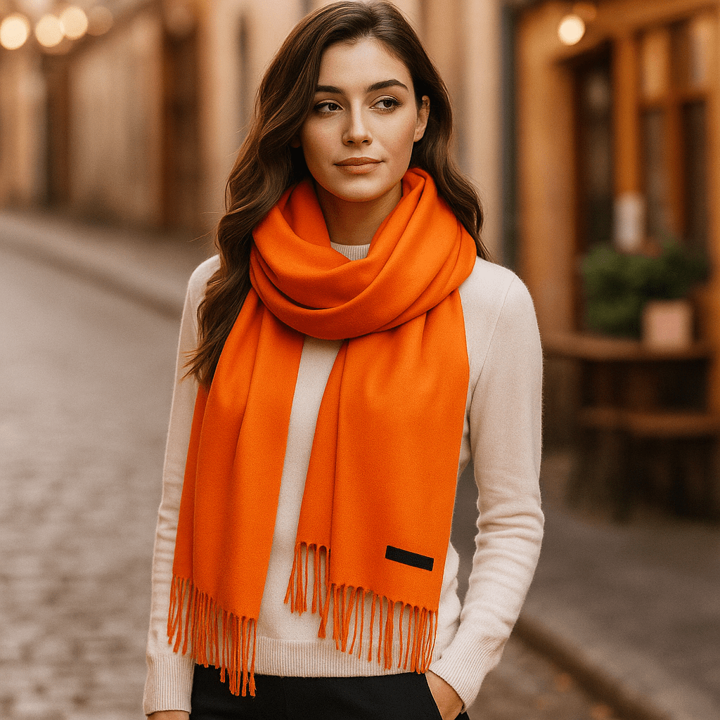 Damen Cashmere Scarf - Long - Soft - Elegant - Winter Wrap