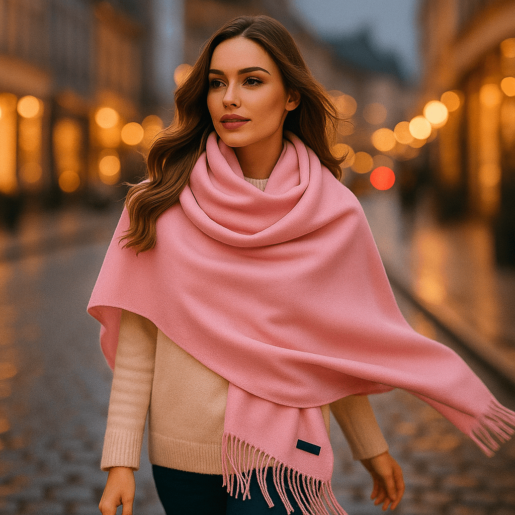 Damen Cashmere Scarf - Long - Soft - Elegant - Winter Wrap