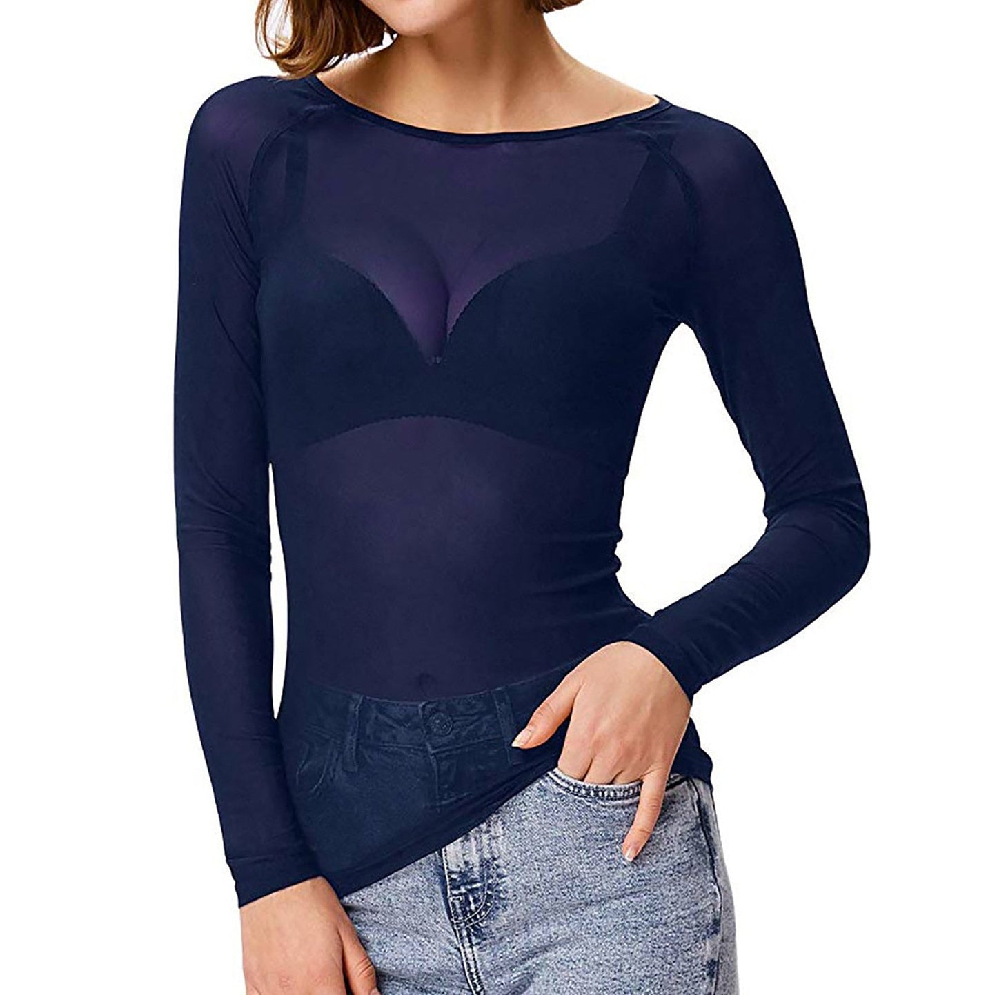 Naïa - Sheer Mesh Long Sleeve Damen’s Top